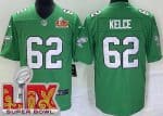 Philadelphia Eagles #62 Jason Kelce Limited Kelly Green Super Bowl LIX Vapor Jersey