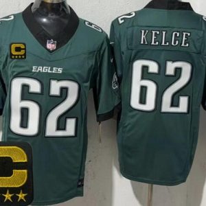 Philadelphia Eagles #62 Jason Kelce Limited Midnight Green C Patch FUSE Vapor Jersey