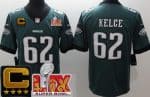 Philadelphia Eagles #62 Jason Kelce Limited Midnight Green C Patch Super Bowl LIX Vapor Jersey
