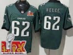 Philadelphia Eagles #62 Jason Kelce Limited Midnight Green Super Bowl LIX FUSE Vapor Jersey