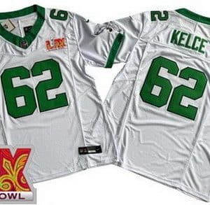 Philadelphia Eagles #62 Jason Kelce Limited White Alternate Super Bowl LIX FUSE Vapor Jersey