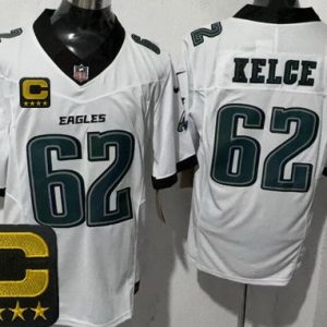 Philadelphia Eagles #62 Jason Kelce Limited White C Patch FUSE Vapor Jersey