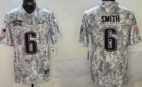 Philadelphia Eagles #6 DeVonta Smith Limited Arctic Camo 2024 Salute to Service Jersey