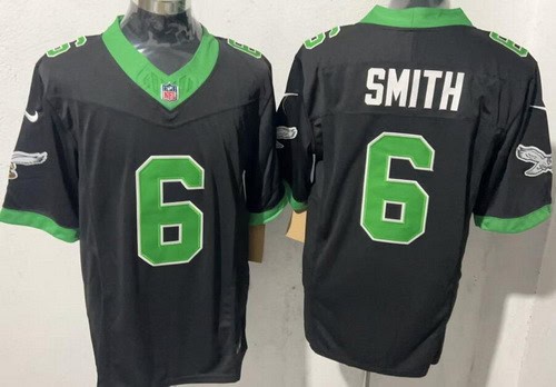 Philadelphia Eagles #6 DeVonta Smith Limited Black Alternate FUSE Vapor Jersey