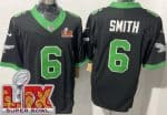 Philadelphia Eagles #6 DeVonta Smith Limited Black Alternate Super Bowl LIX FUSE Vapor Jersey