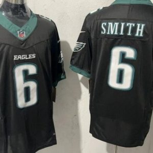 Philadelphia Eagles #6 DeVonta Smith Limited Black FUSE Vapor Jersey