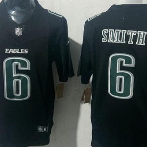 Philadelphia Eagles #6 DeVonta Smith Limited Black Fashion FUSE Vapor Jersey