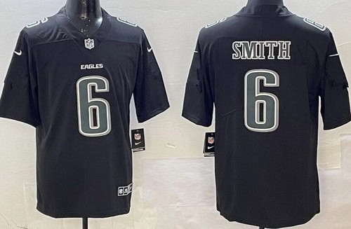 Philadelphia Eagles #6 DeVonta Smith Limited Black Fashion Vapor Jersey