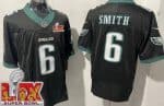 Philadelphia Eagles #6 DeVonta Smith Limited Black Super Bowl LIX FUSE Vapor Jersey