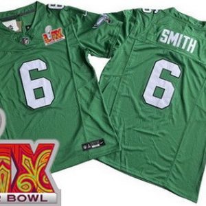 Philadelphia Eagles #6 DeVonta Smith Limited Kelly Green Super Bowl LIX FUSE Vapor Jersey