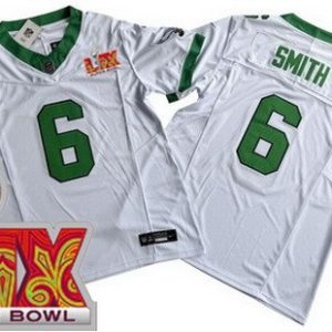 Philadelphia Eagles #6 DeVonta Smith Limited White Alternate Super Bowl LIX FUSE Vapor Jersey