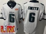 Philadelphia Eagles #6 DeVonta Smith Limited White Super Bowl LIX FUSE Vapor Jersey
