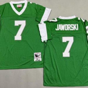 Philadelphia Eagles #7 Ron Jaworski Kelly Green 1980 Throwback Jersey