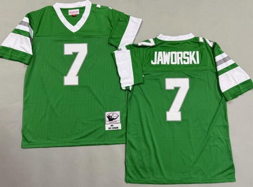 Philadelphia Eagles #7 Ron Jaworski Kelly Green 1980 Throwback Jersey