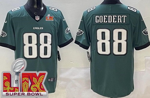 Philadelphia Eagles #88 Dallas Goedert Limited Green Bowl LIX Vapor Jersey
