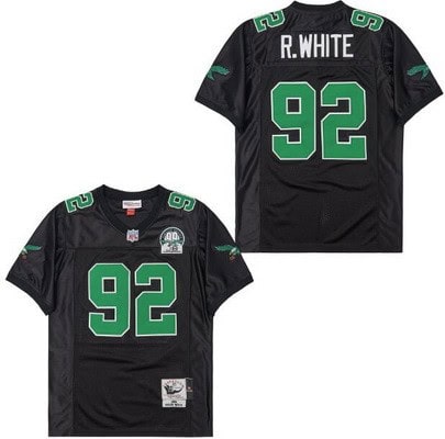 Philadelphia Eagles #92 Reggie White Black 1992 Throwback Jersey