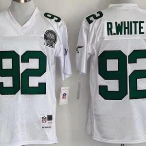 Philadelphia Eagles #92 Reggie White White 1992 Throwback Jersey