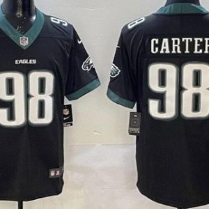 Philadelphia Eagles #98 Jalen Carter Limited Black Vapor Jersey