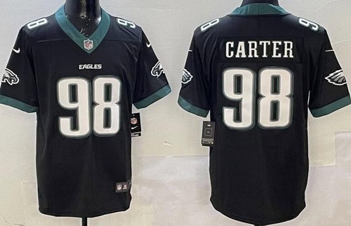 Philadelphia Eagles #98 Jalen Carter Limited Black Vapor Jersey