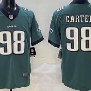 Philadelphia Eagles #98 Jalen Carter Limited Green Vapor Jersey
