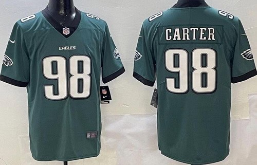 Philadelphia Eagles #98 Jalen Carter Limited Green Vapor Jersey