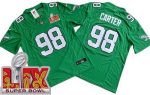 Philadelphia Eagles #98 Jalen Carter Limited Kelly Green Super Bowl LIX FUSE Vapor Jersey
