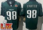 Philadelphia Eagles #98 Jalen Carter Limited Midnight Green Super Bowl LIX FUSE Vapor Jersey