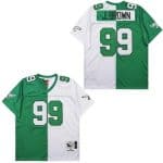 Philadelphia Eagles #99 Jerome Brown Green White Split 1990 Throwback Jersey