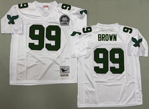 Philadelphia Eagles #99 Jerome Brown White Throwback Jersey