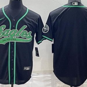 Philadelphia Eagles Blank Black Baseball Jersey