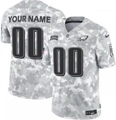 Philadelphia Eagles Customized Limited Arctic Camo 2024 Salute to Service Jersey