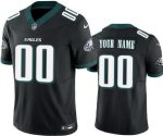 Philadelphia Eagles Customized Limited Black 2024 New Logo FUSE Vapor Jersey