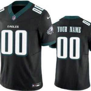 Philadelphia Eagles Customized Limited Black 2024 New Logo FUSE Vapor Jersey
