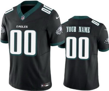 Philadelphia Eagles Customized Limited Black 2024 New Logo FUSE Vapor Jersey