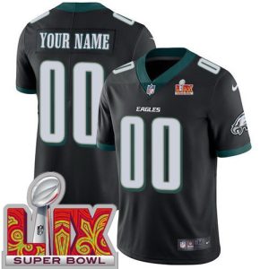 Philadelphia Eagles Customized Limited Black Super Bowl LIX Vapor Jersey