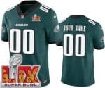 Philadelphia Eagles Customized Limited Green Super Bowl LIX FUSE Vapor Jersey