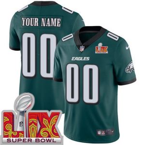 Philadelphia Eagles Customized Limited Green Super Bowl LIX Vapor Jersey