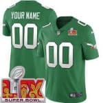 Philadelphia Eagles Customized Limited Kelly Green Super Bowl LIX Vapor Jersey