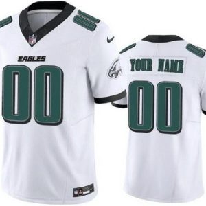 Philadelphia Eagles Customized Limited White 2024 New Logo FUSE Vapor Jersey