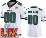 Philadelphia Eagles Customized Limited White Super Bowl LIX FUSE Vapor Jersey