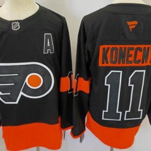 Philadelphia Flyers #11 Travis Konecny Black Authentic Jersey