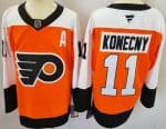 Philadelphia Flyers #11 Travis Konecny Orange Authentic Jersey