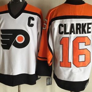 Philadelphia Flyers #16 Bobby Clarke White Throwback Jersey