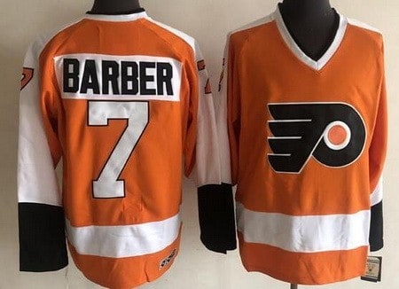 Philadelphia Flyers #7 Bill Barber Orange Throwback Jersey