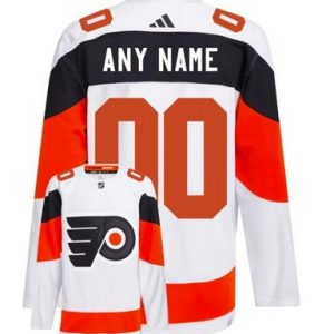 Philadelphia Flyers Customized White 2024 Stadium Series Authentic Jersey