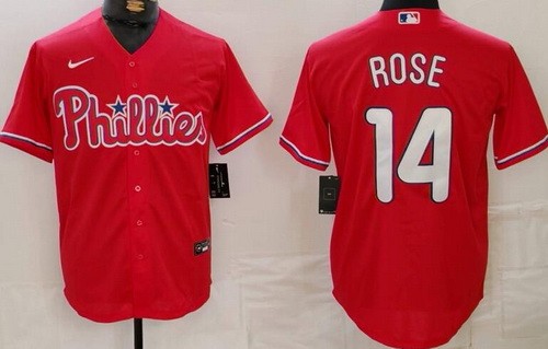 Philadelphia Phillies #14 Pete Rose Red Cool Base Jersey