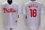 Philadelphia Phillies #16 Brandon Marsh White Cool Base Jersey