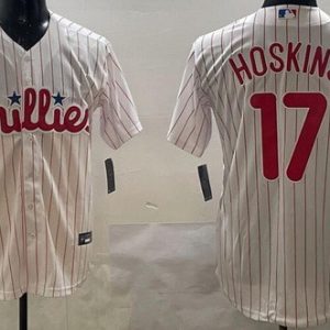 Philadelphia Phillies #17 Rhys Hoskins White Cool Base Jersey
