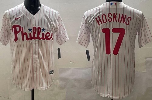 Philadelphia Phillies #17 Rhys Hoskins White Cool Base Jersey