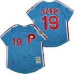 Philadelphia Phillies #19 Greg Luzinski Blue 1980 Throwback Jersey